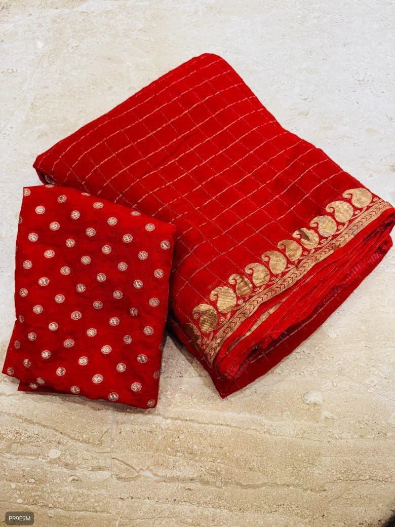 Viscose Georgette Saree with Viscose Blouse