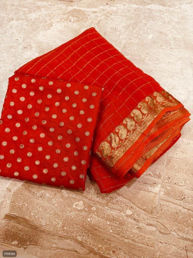 Viscose Georgette Saree with Viscose Blouse