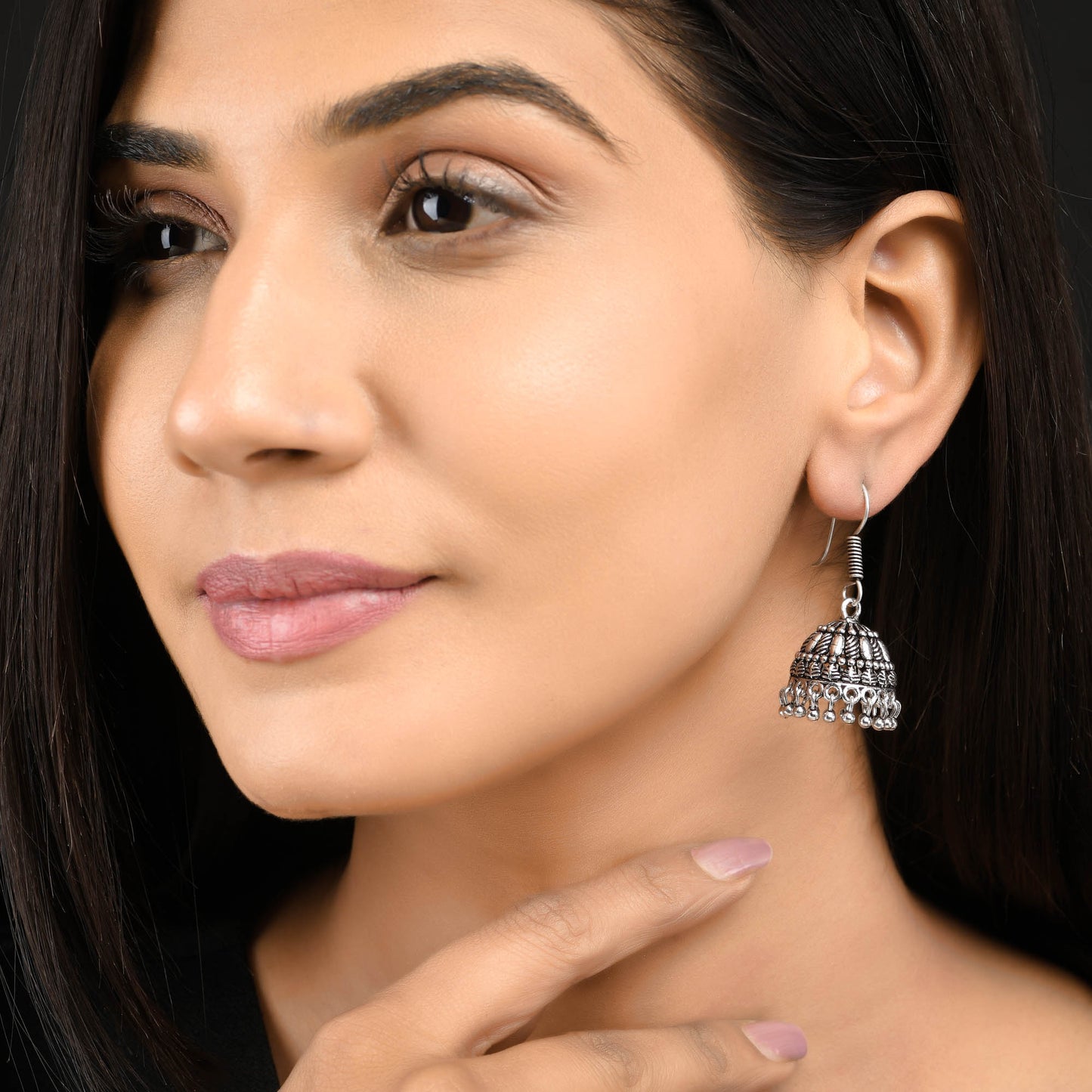 Sukriti Beautiful Trending Silver Oxidised Jhumki Jhumka Earrings for Girls & Women