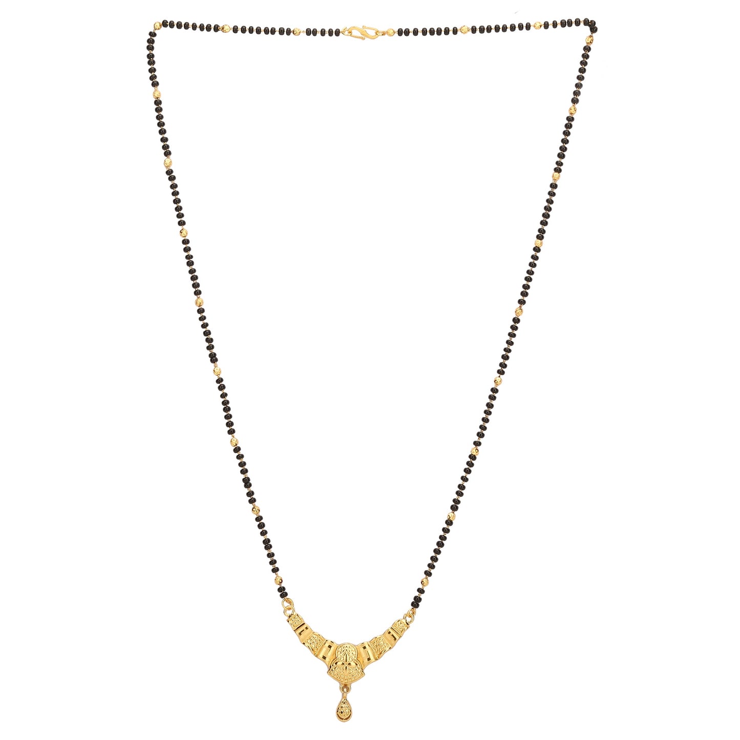 sukriti ethnic traditional bridal gold plated mangalsutra black bead chain for women