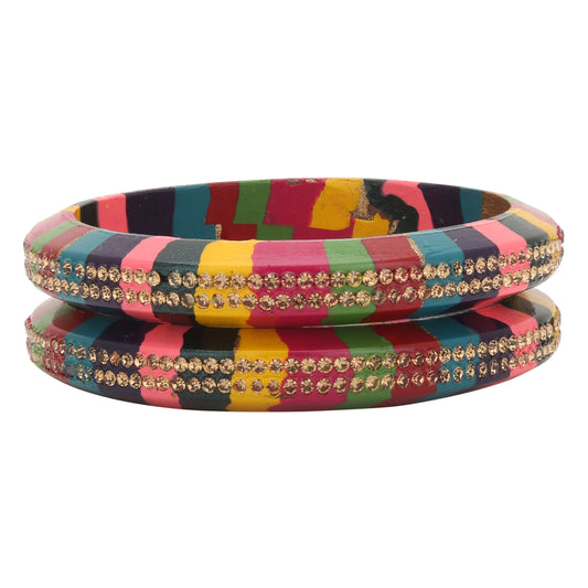 sukriti beautiful rajasthani multi lac kangan bangles for women – set of 2