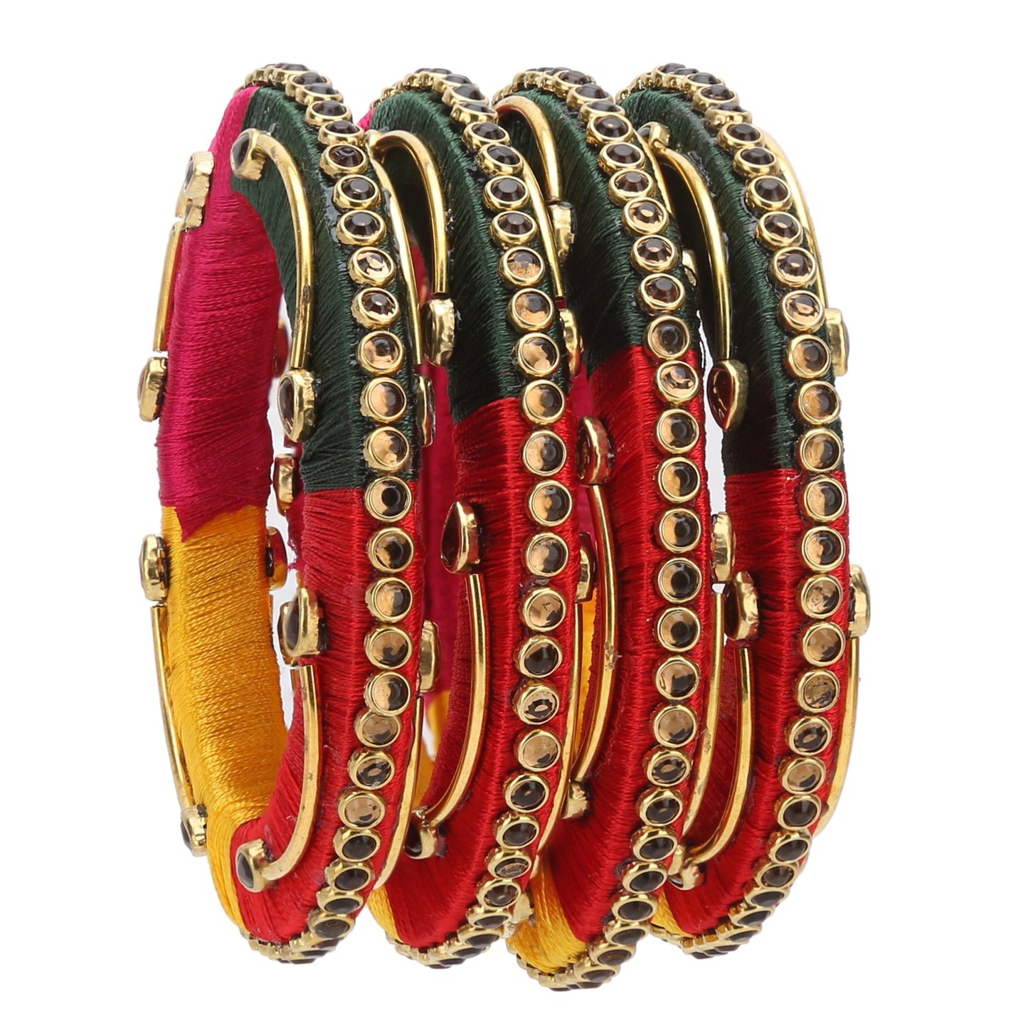 sukriti designer handmade kundan seep bridal chuda wedding multicolor bangles for women – set of 42