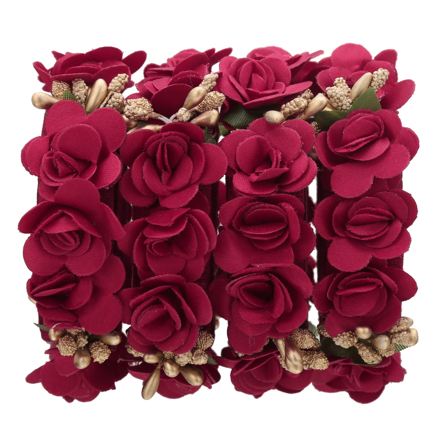 sukriti beautiful handcrafted maroon flower designer silk thread bridal chuda wedding bangles for women – set of 22