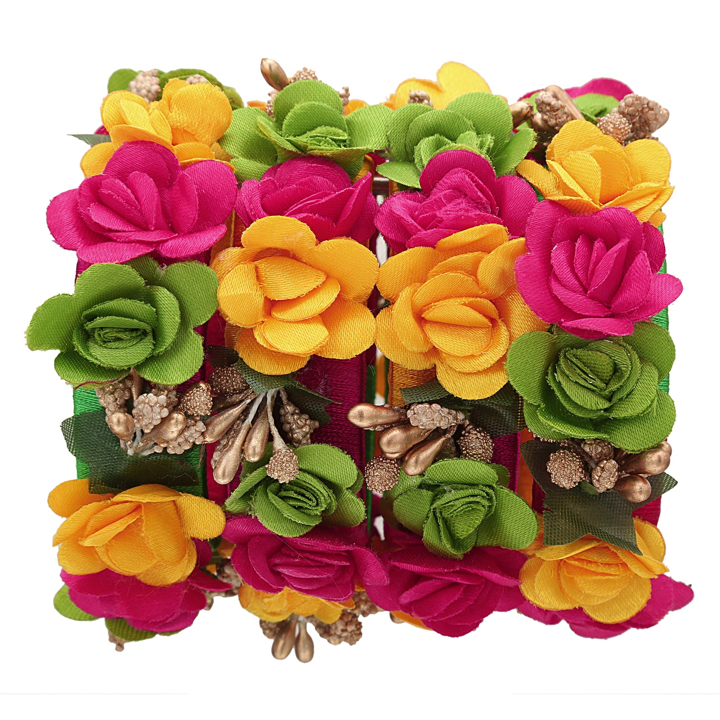 sukriti beautiful handcrafted multicolor flower designer silk thread bridal chuda wedding bangles for women – set of 22