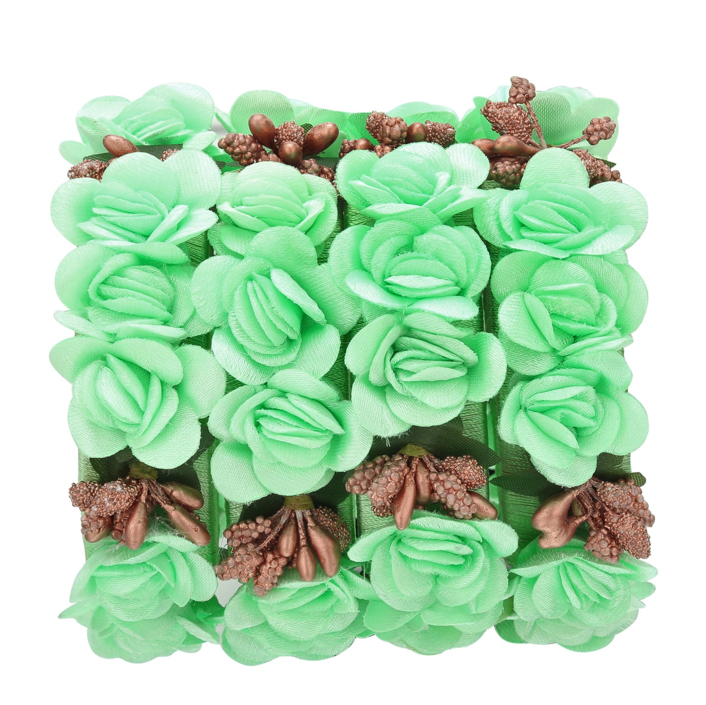 sukriti beautiful handcrafted pista flower designer silk thread bridal chuda wedding bangles for women – set of 22