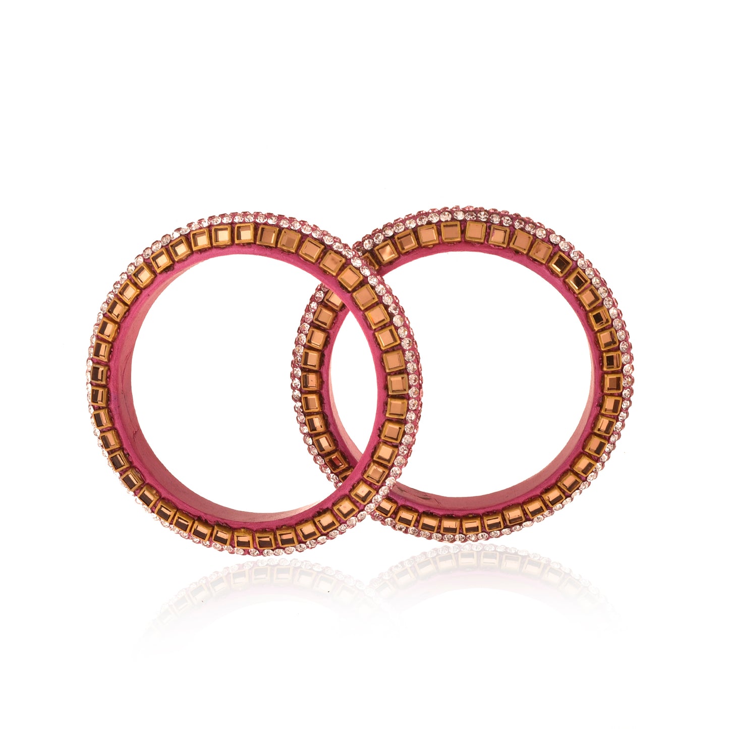 Sukriti Kundan Pink Lac Bangle - Set of 2