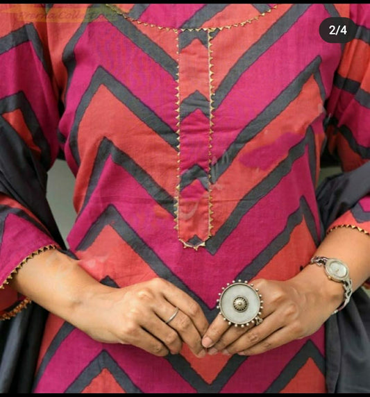 Elegant Rayon Kurti, Palazzo, and Dupatta Set