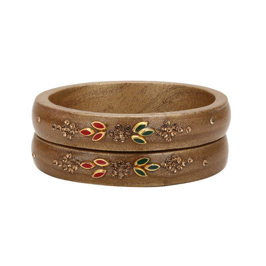 sukriti beautiful casual kundan gold lac kada bangles for women – set of 2