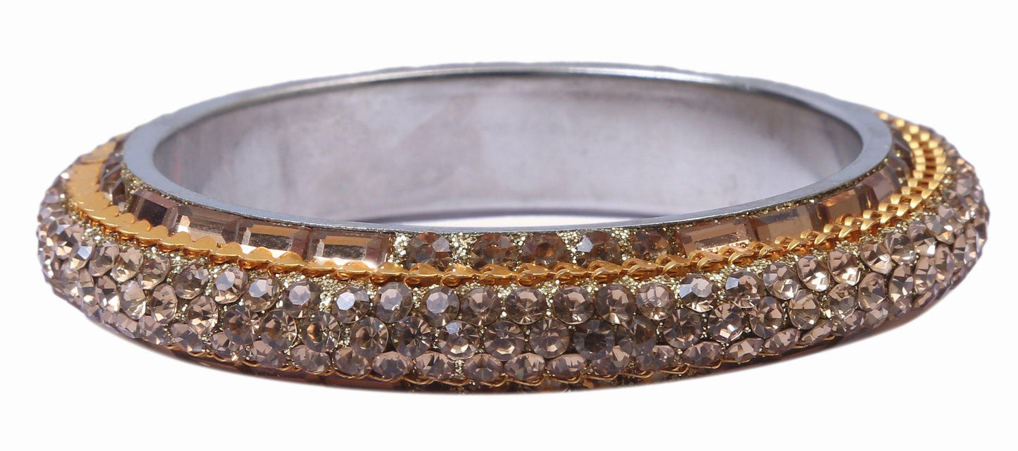 sukriti bollywood fashion stylish party-wear gold brass bangles bracelet for women & girls - set of 2