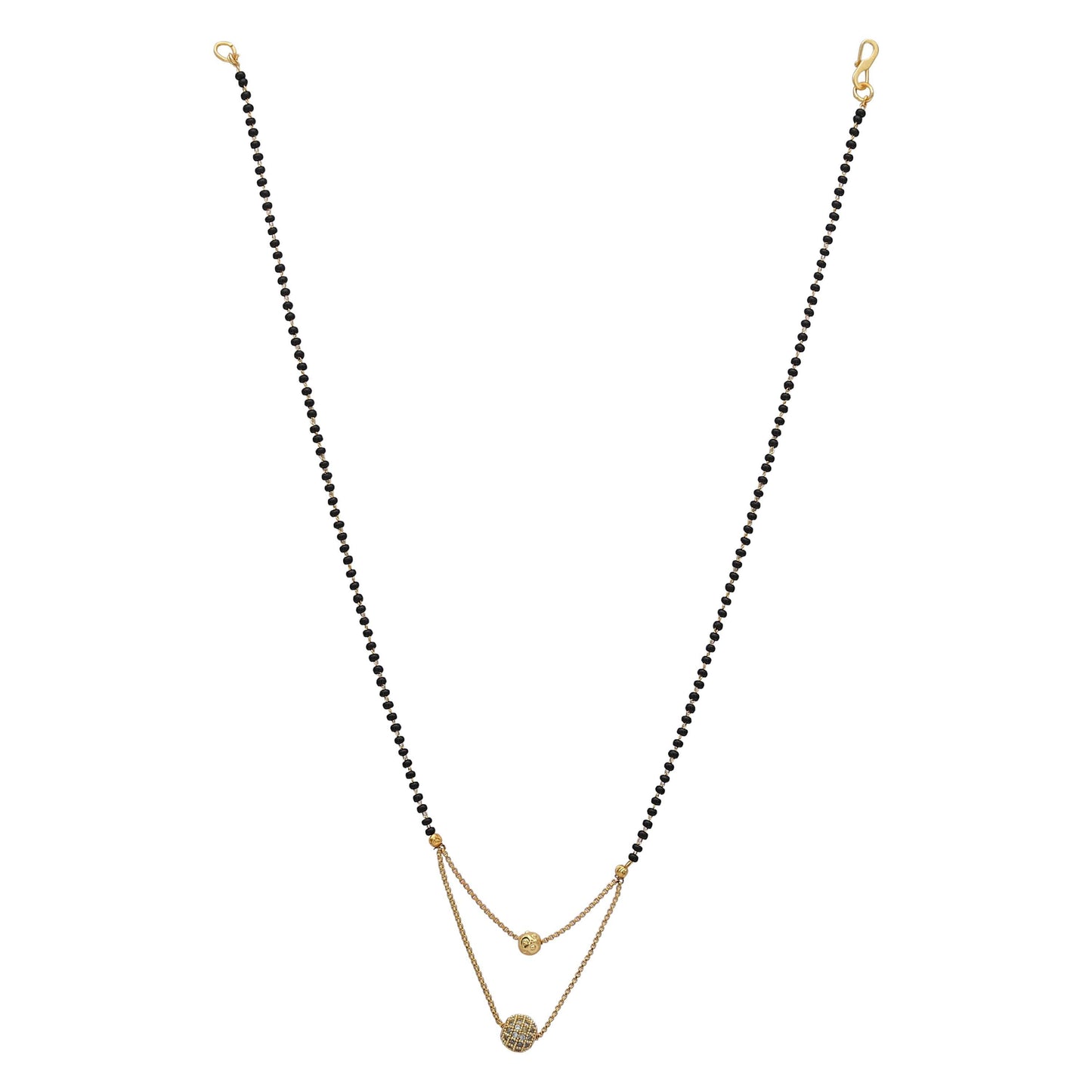 sukriti bridal gold plated american diamond mangalsutra nallapusalu tanmaniya necklace black bead chain for women