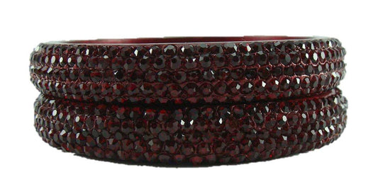 sukriti bridal rajasthani maroon lac bangles for women - set of 2