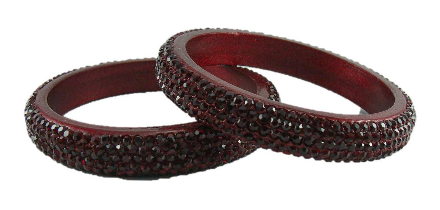 sukriti bridal rajasthani maroon lac bangles for women - set of 2