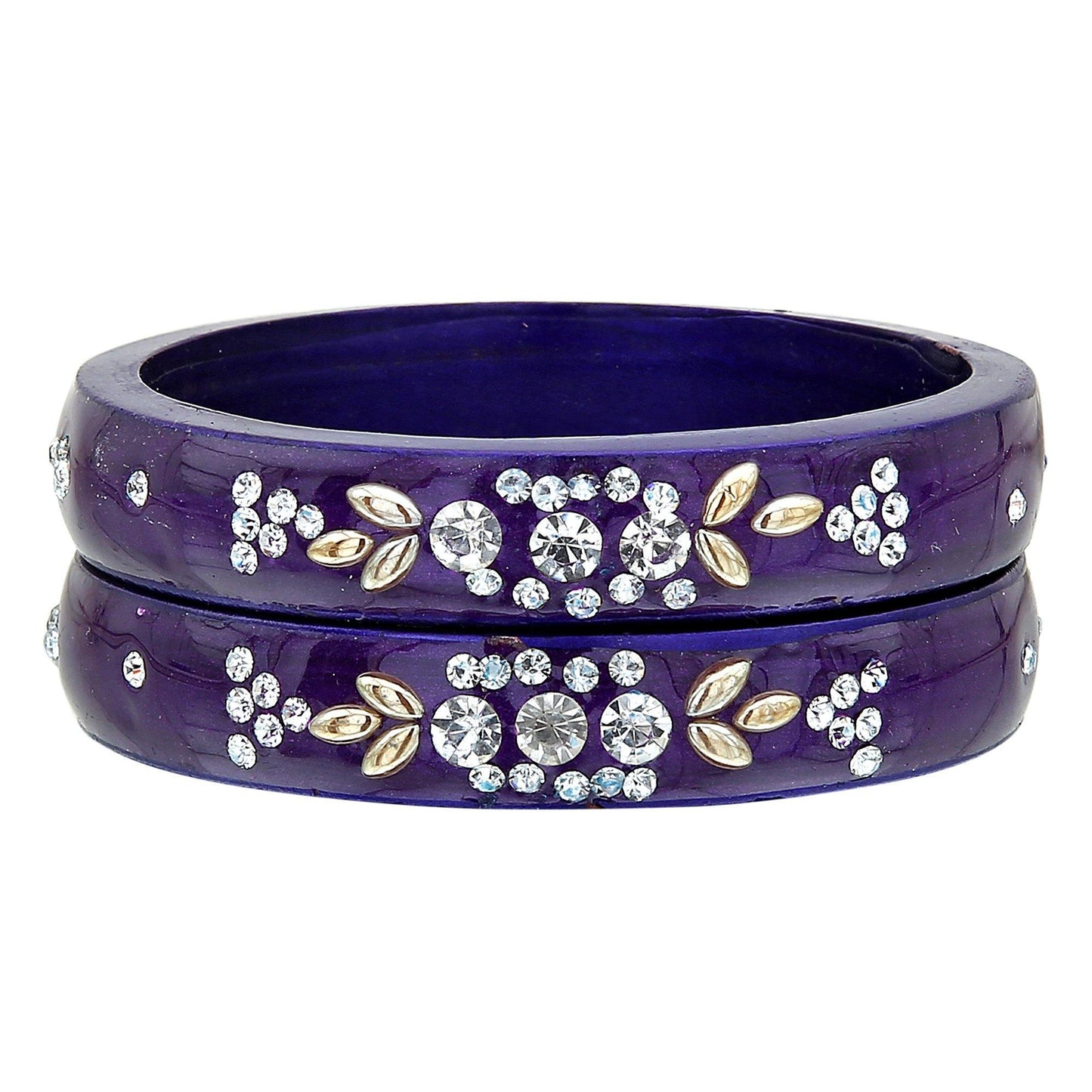 sukriti casual everyday wear fancy blue lac bangles - set of 2