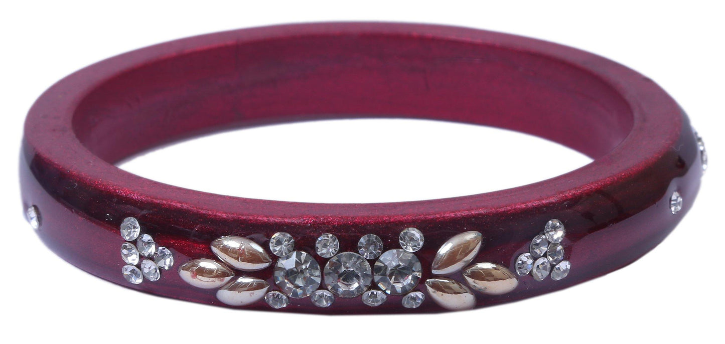 sukriti casual everyday wear fancy maroon lac bangles - set of 2