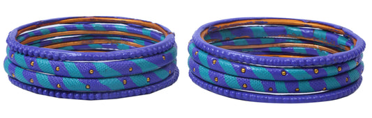sukriti casual fashion blue lac bangles for girls, women - set of 8