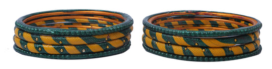 sukriti casual fashion green lac bangles for girls, women - set of 8