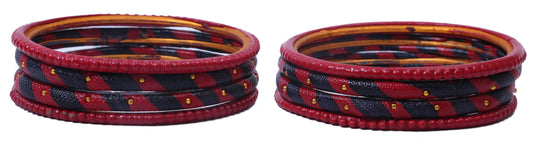 sukriti casual fashion red lac bangles for girls, women - set of 8