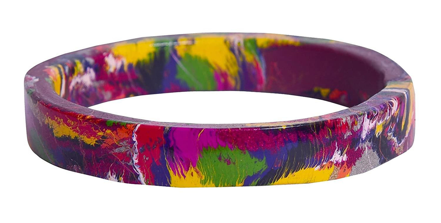 sukriti casual multi color lac bangles for girls, women - set of 2