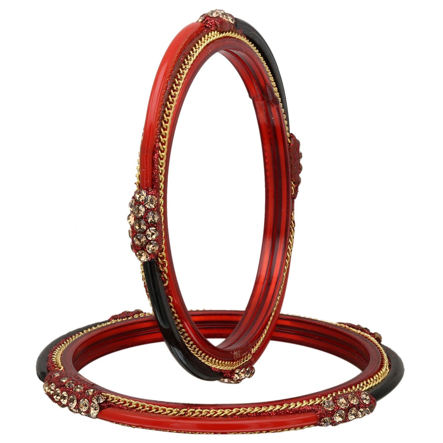 sukriti designer handmade glossy glass bangles for women – set of 4