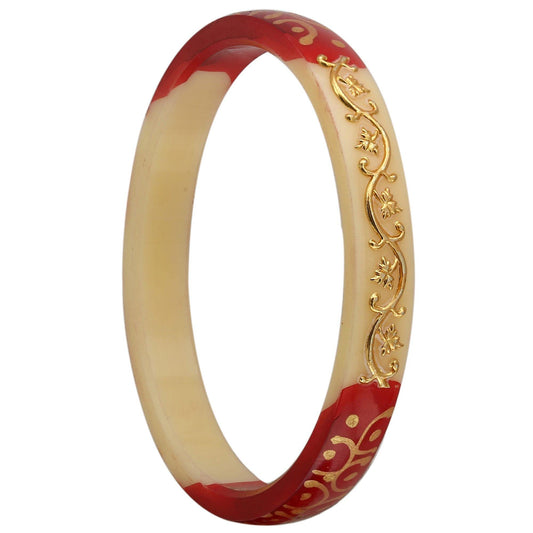 sukriti ethnic rajputi golden brass design seep acrylic kada bangles for women – set of 2