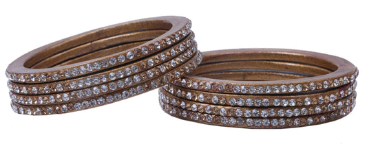 sukriti handcrafted golden lac bangles for women - set of 8