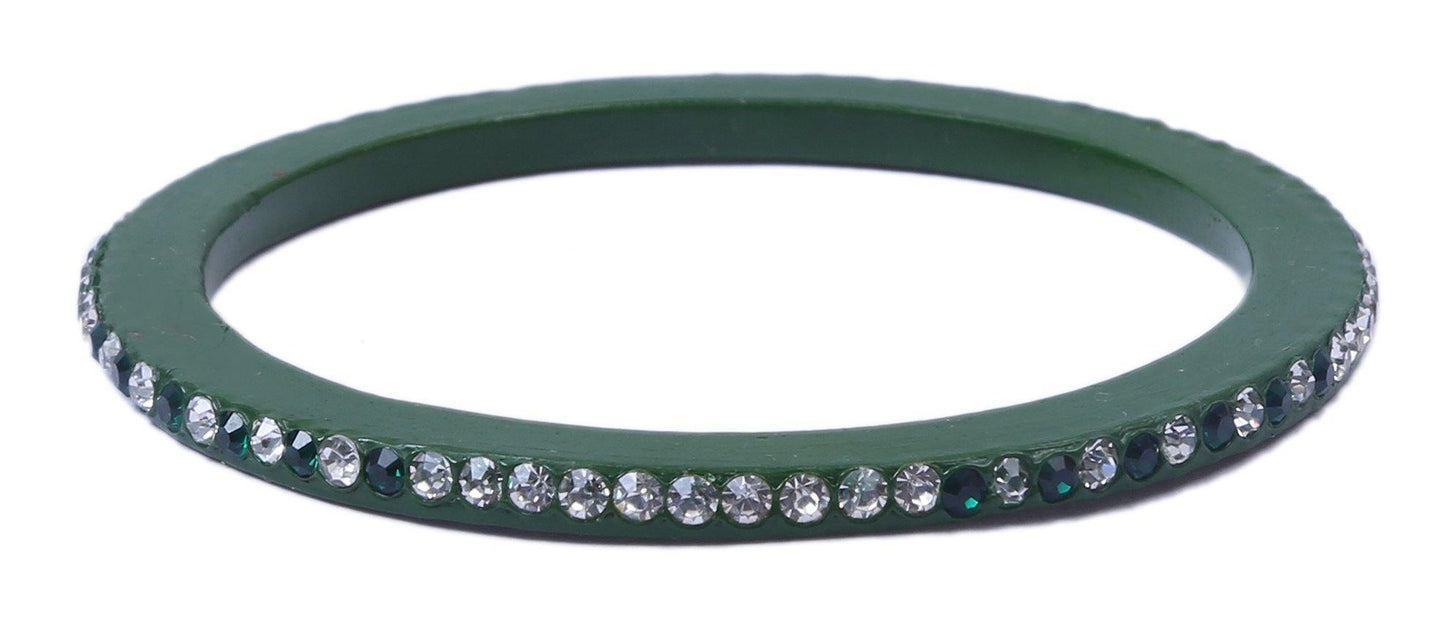 sukriti handcrafted green lac bangles for women - set of 8