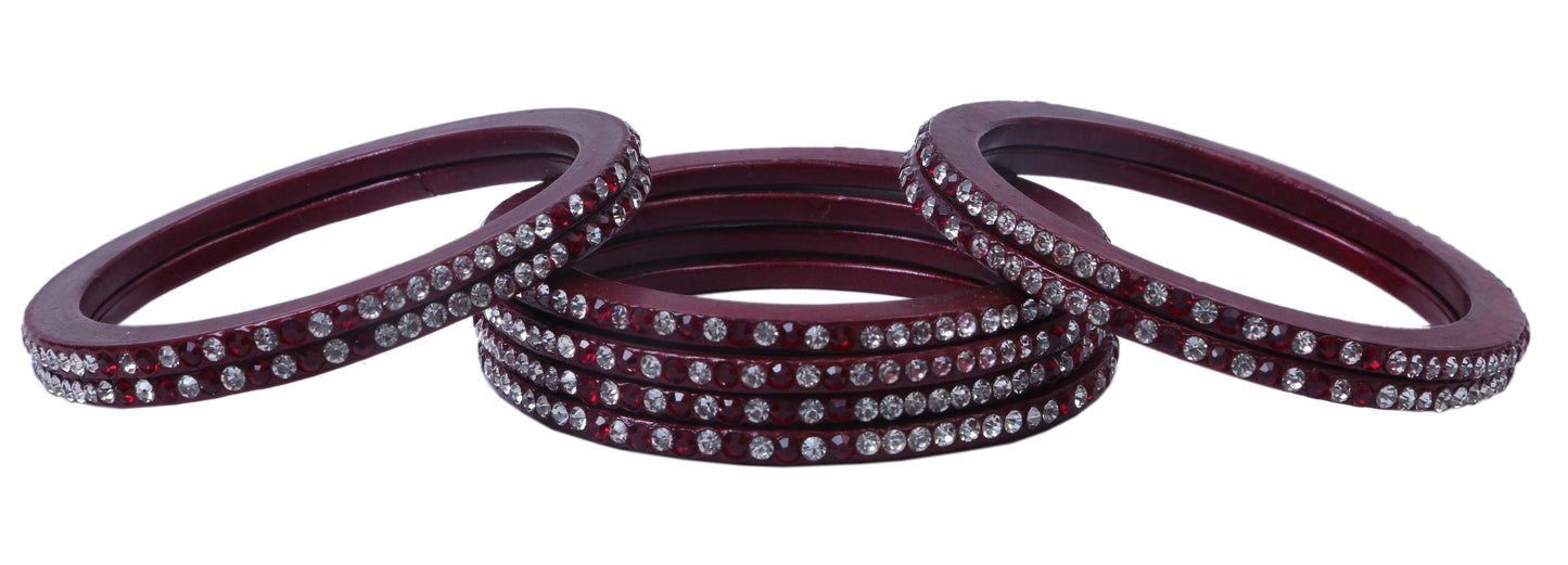 sukriti handcrafted maroon lac bangles for women - set of 8