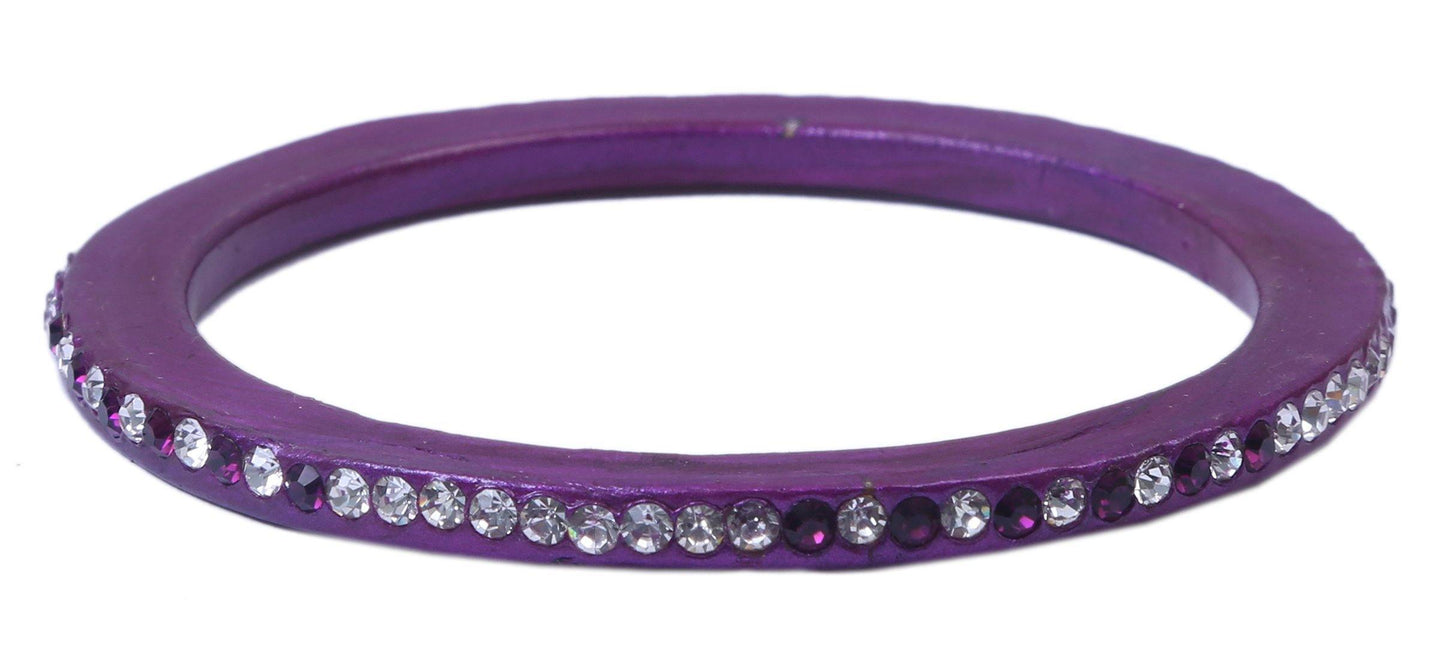 sukriti handcrafted purple lac bangles for women - set of 8