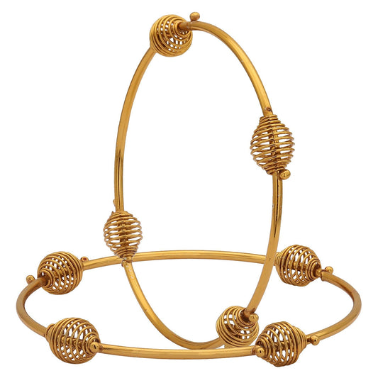 sukriti indian antique look charming party wear golden bangles for girls & women - set of 12