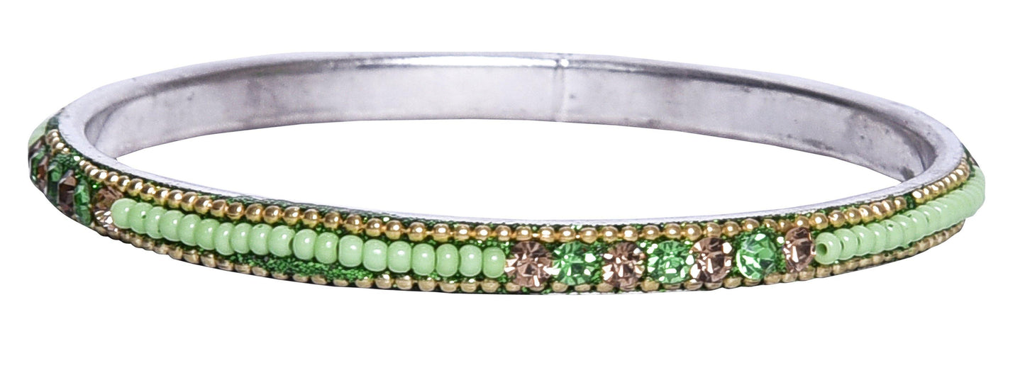 sukriti indian party wear ethnic light-green brass bangles for women - set of 4