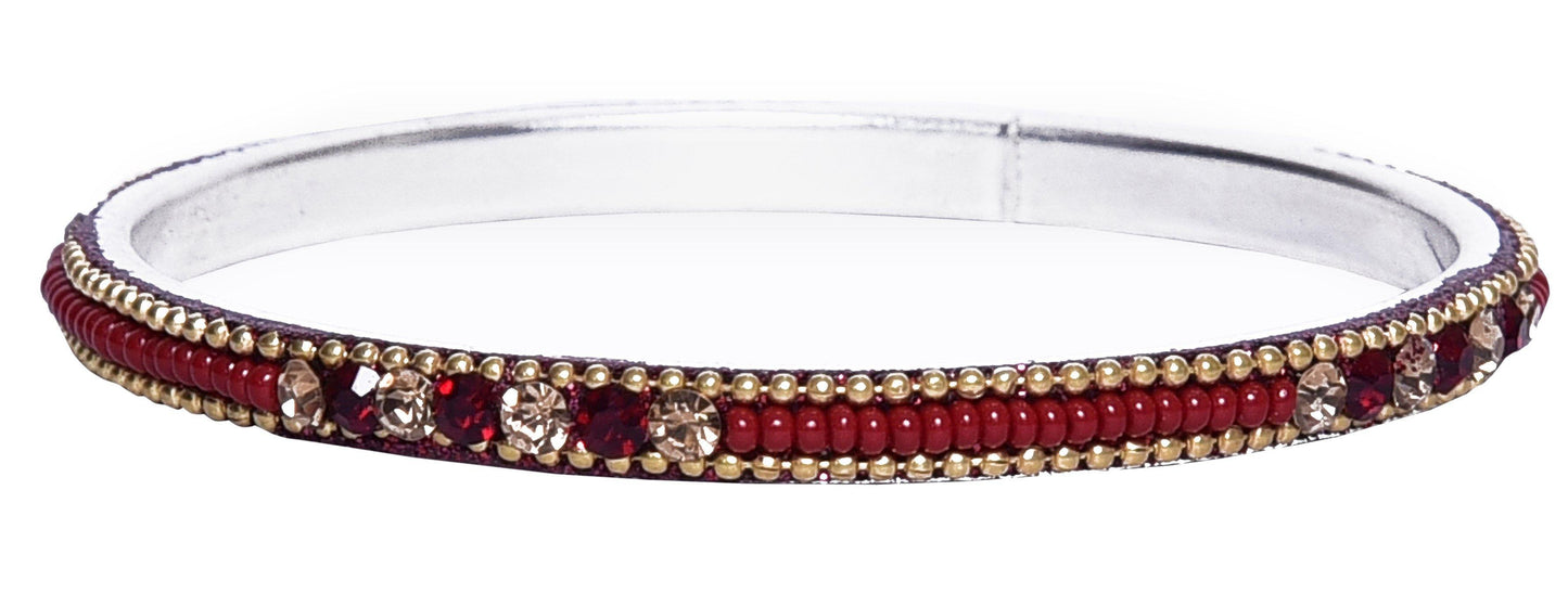 sukriti indian party wear ethnic maroon brass bangles for women - set of 4