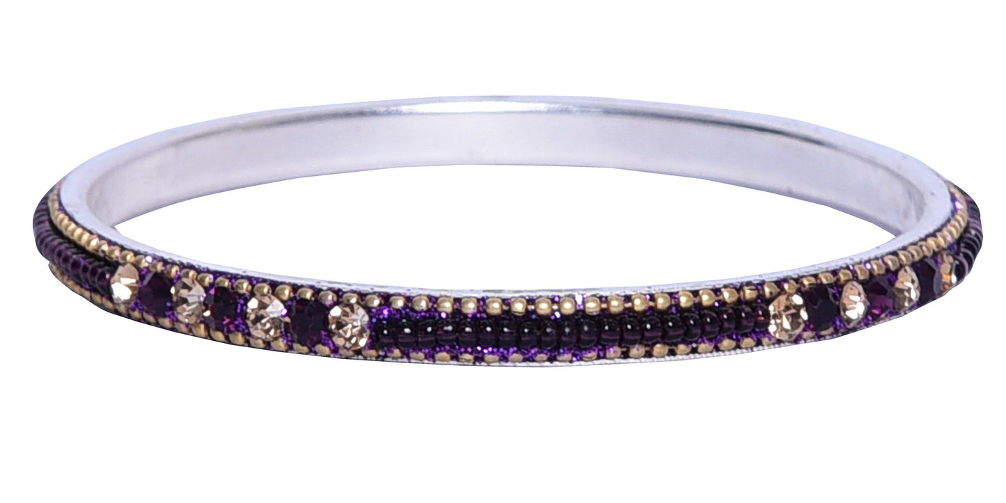 sukriti indian party wear ethnic purple brass bangles for women - set of 4
