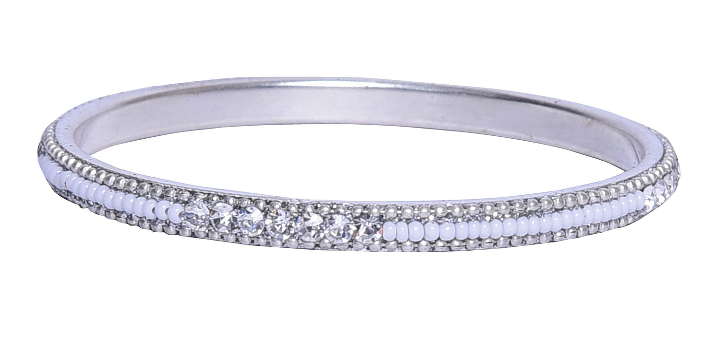 sukriti indian party wear ethnic white brass bangles for women - set of 4