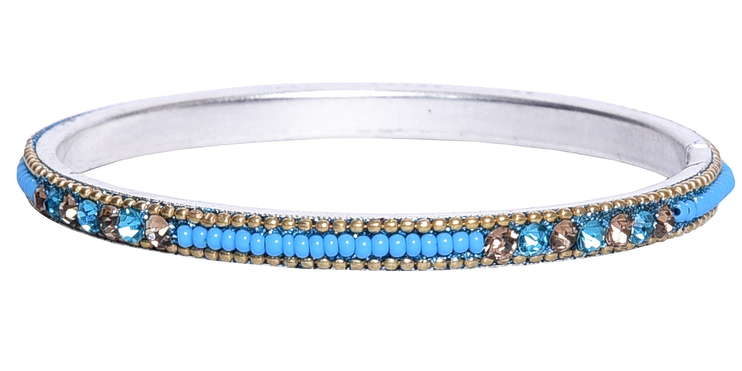 sukriti indian partywear ethnic sky blue brass bangles for women - set of 4