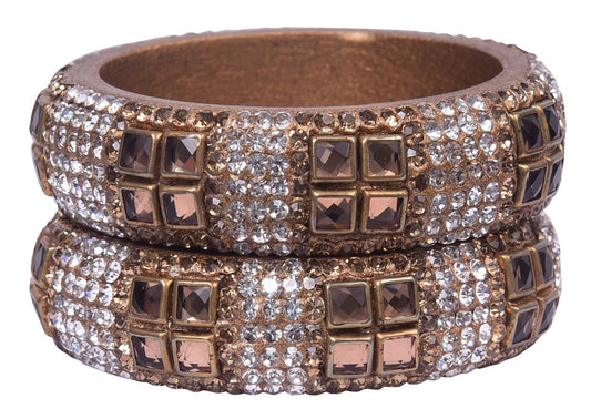 sukriti party wear gold lac bangles - set of 2