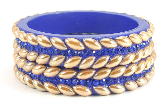 sukriti rajasthani blue lac bangles for women - set of 2