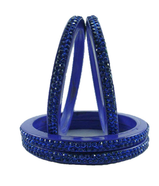 sukriti rajasthani blue lac bangles for women - set of 4