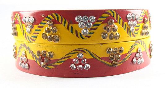 sukriti rajasthani casual yellow-red lac bangles for women - set of 2