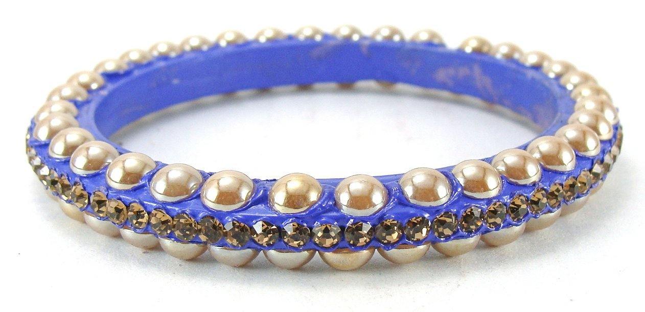 sukriti rajasthani contemporary blue lac bangles for women - set of 4