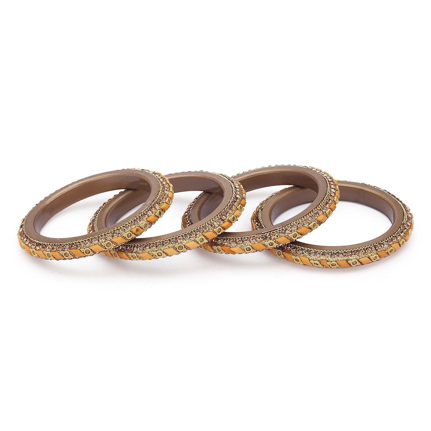 sukriti rajasthani contemporary golden kada seep acrylic bangles for girls & women – set of 4