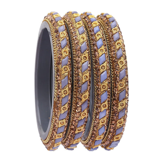 sukriti rajasthani contemporary grey kada seep acrylic bangles for girls & women – set of 4