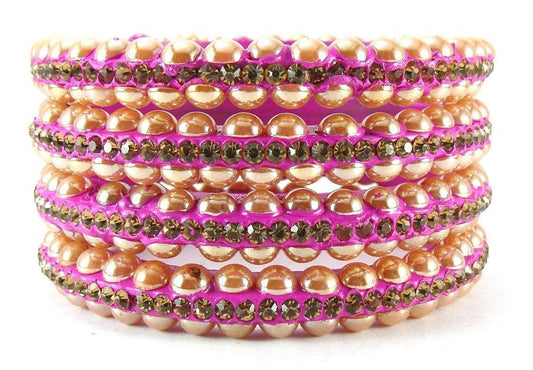 sukriti rajasthani contemporary pink lac bangles for women - set of 4