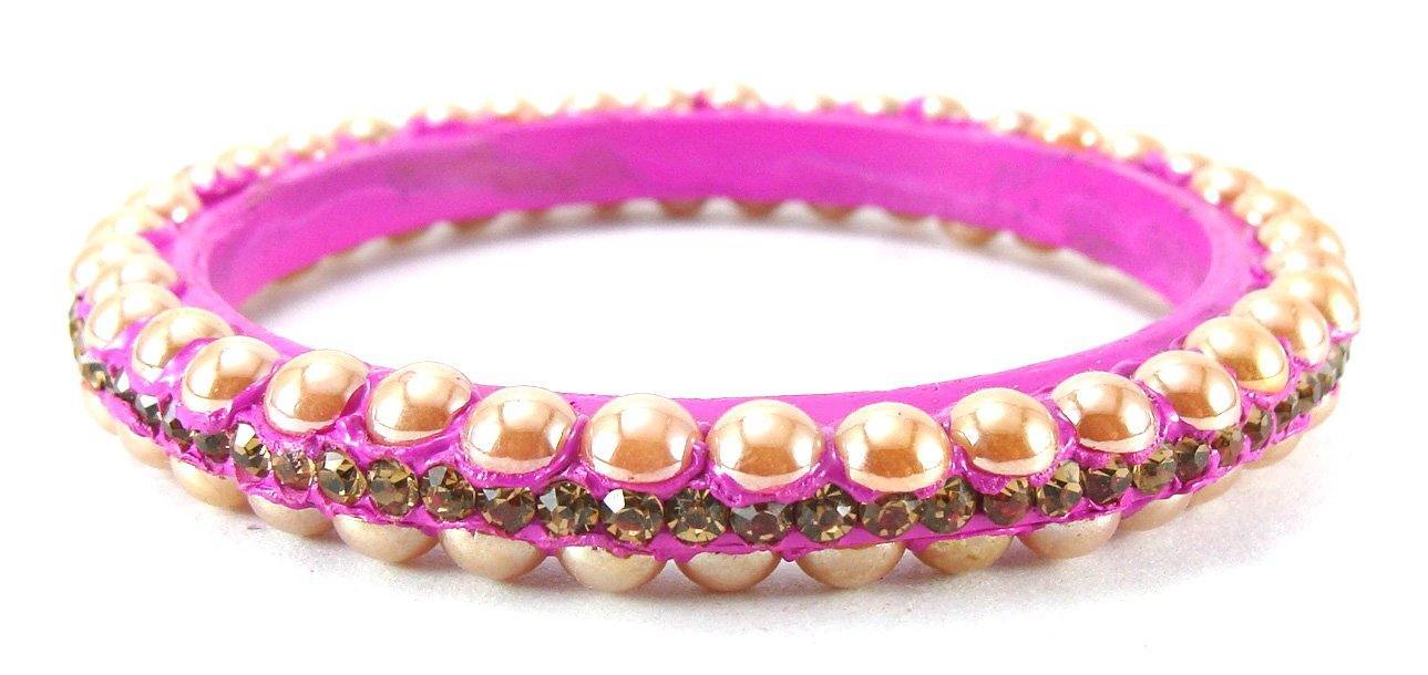 sukriti rajasthani contemporary pink lac bangles for women - set of 4