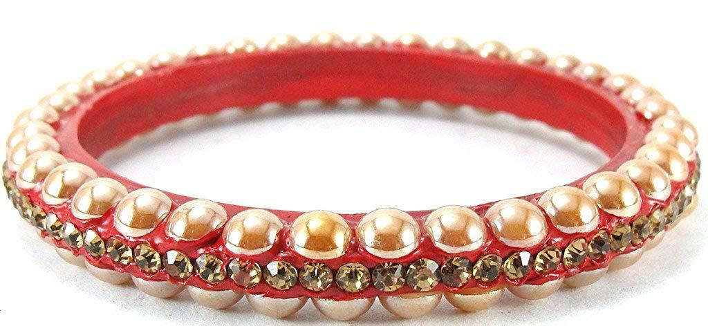 sukriti rajasthani contemporary red lac bangles for women - set of 4
