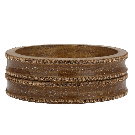 sukriti rajasthani elegant golden lac bangles for women - set of 2