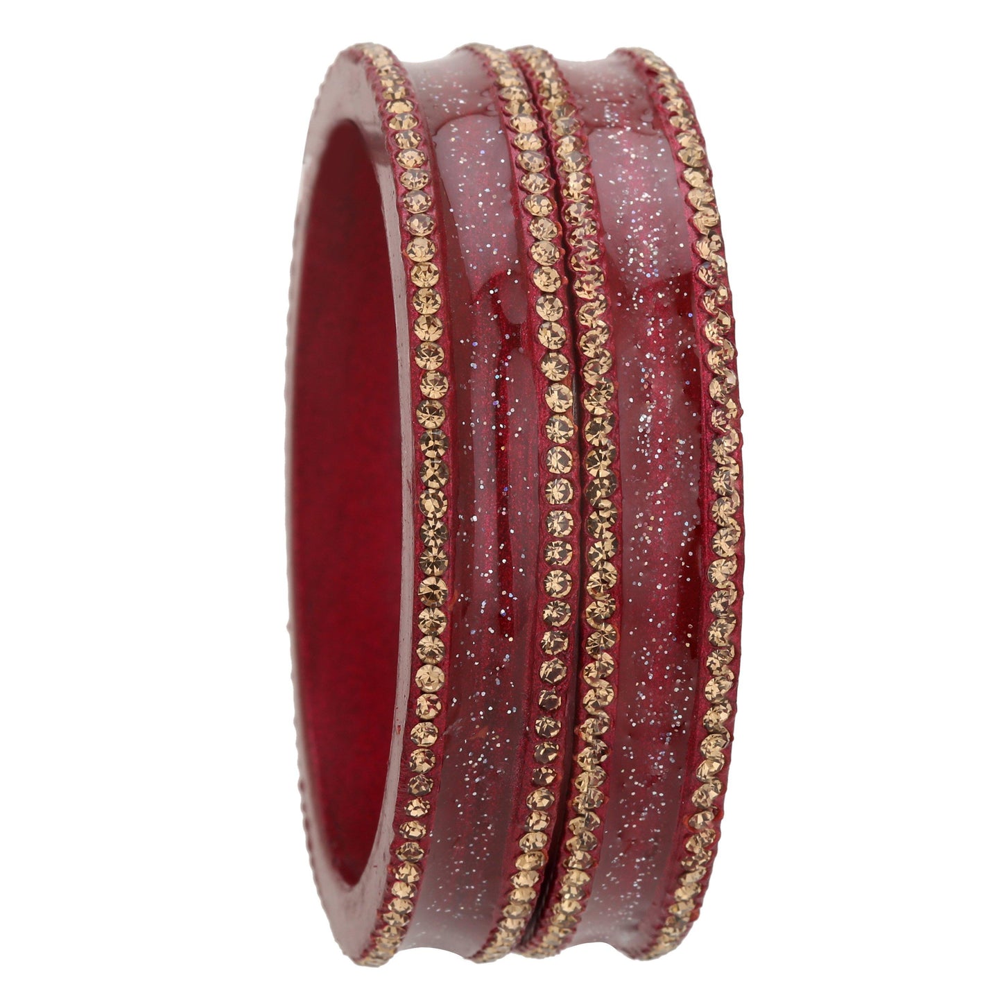 sukriti rajasthani elegant maroon lac bangles for women - set of 2
