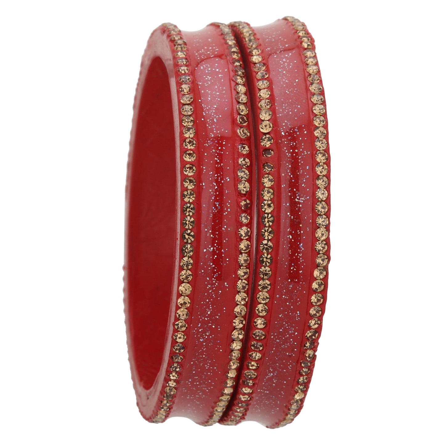 sukriti rajasthani elegant red lac bangles for women - set of 2