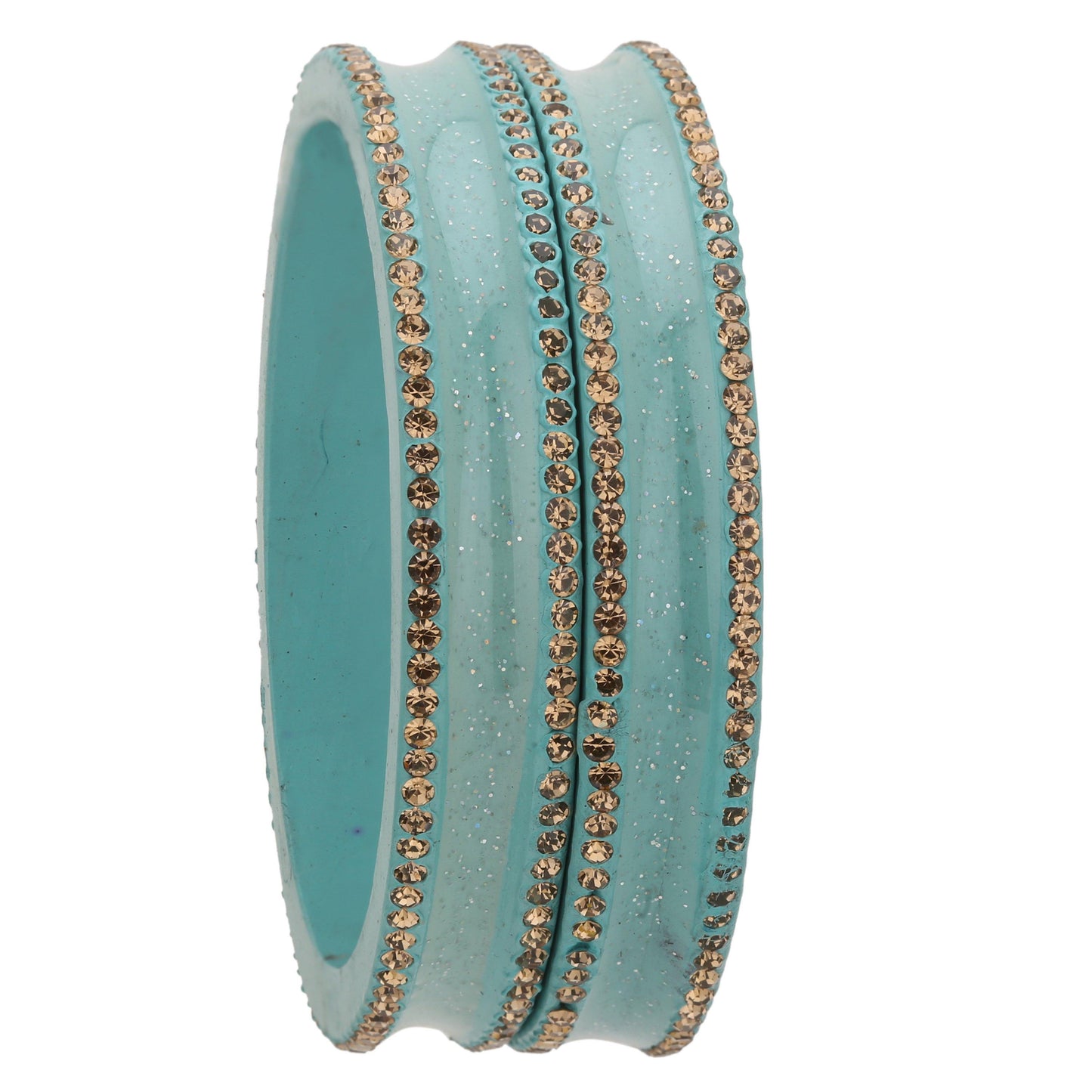 sukriti rajasthani elegant turquoise lac bangles for women - set of 2