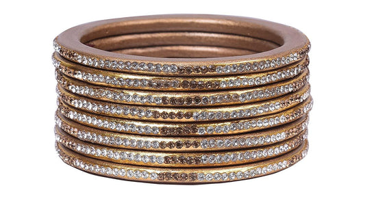 sukriti rajasthani ethnic gold lac bangles for women - set of 8