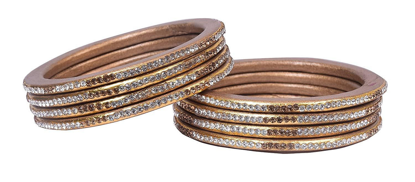 sukriti rajasthani ethnic gold lac bangles for women - set of 8